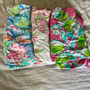 Pottery Barn x Lilly Pulitzer baby crib/toddler sheets.